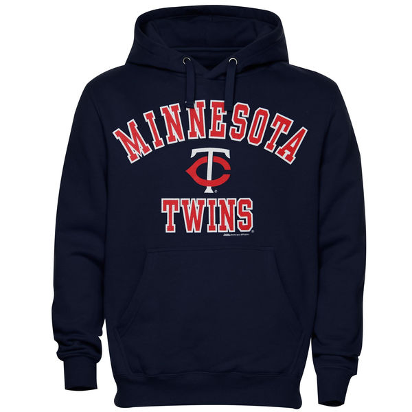 Men Minnesota Twins Stitches Fastball Fleece Pullover Hoodie Navy Blue